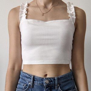 Aritzia White Crop Top - S